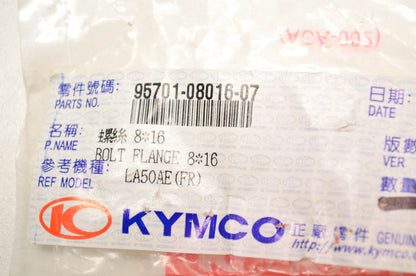 New Kymco Flange Bolt 8x16 QTY 2 NOS