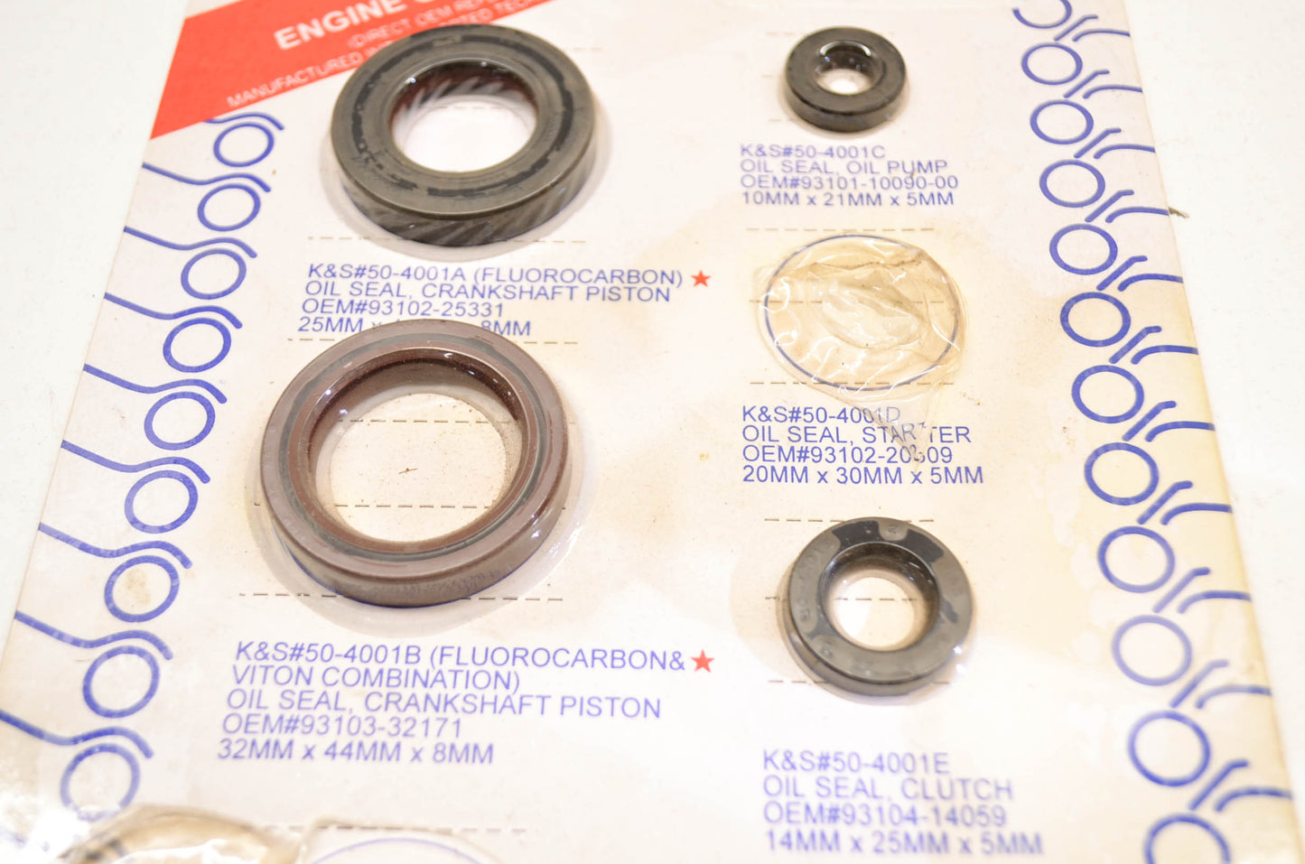 K&S 6600-030, 50-4001 ATV Engine Oil Seal Kit 88-06 Blaster NOS