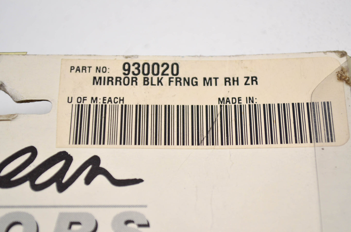 New Ken Sean Right Hand Black Fairing Mirror NOS