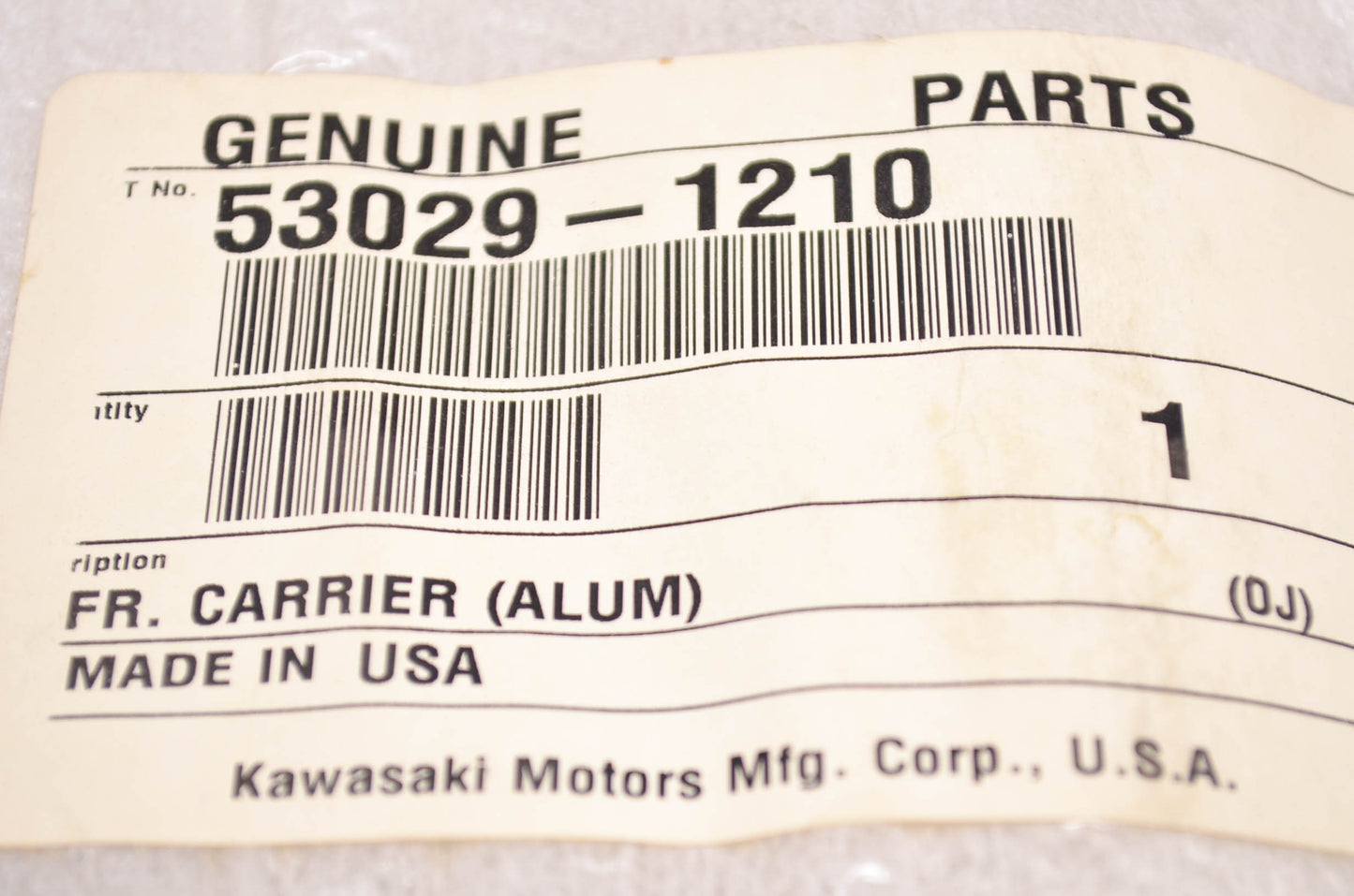 Aluminum Front Carrier Rack NOS