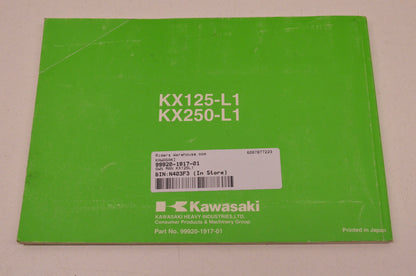 OEM Kawasaki 99987-1078 Owner's Manual KX125-L4