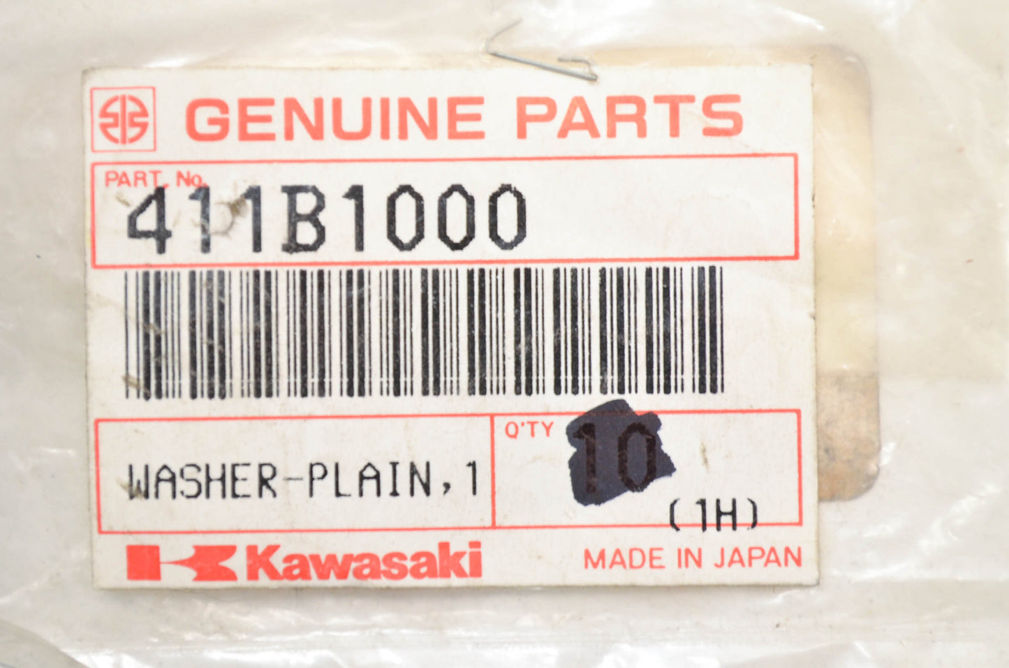 New OEM Kawasaki Plain Washer 10mm NOS