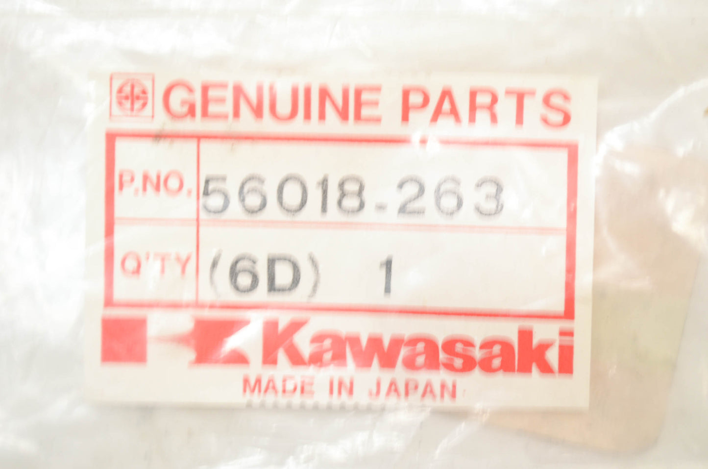 OEM Kawasaki 56018-263 Right Side Cover Emblem NOS