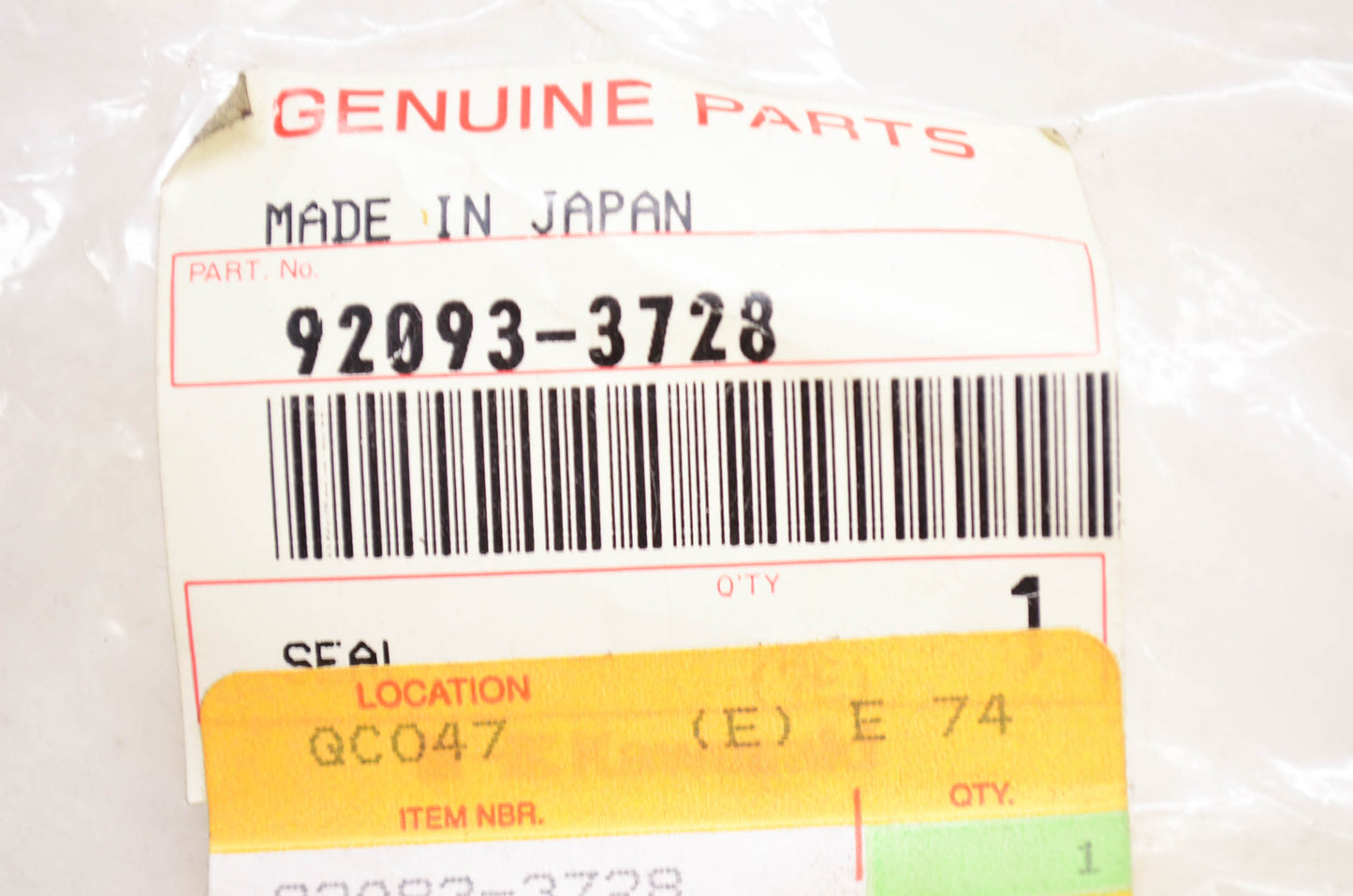 OEM Kawasaki 92093-3728 Seal NOS