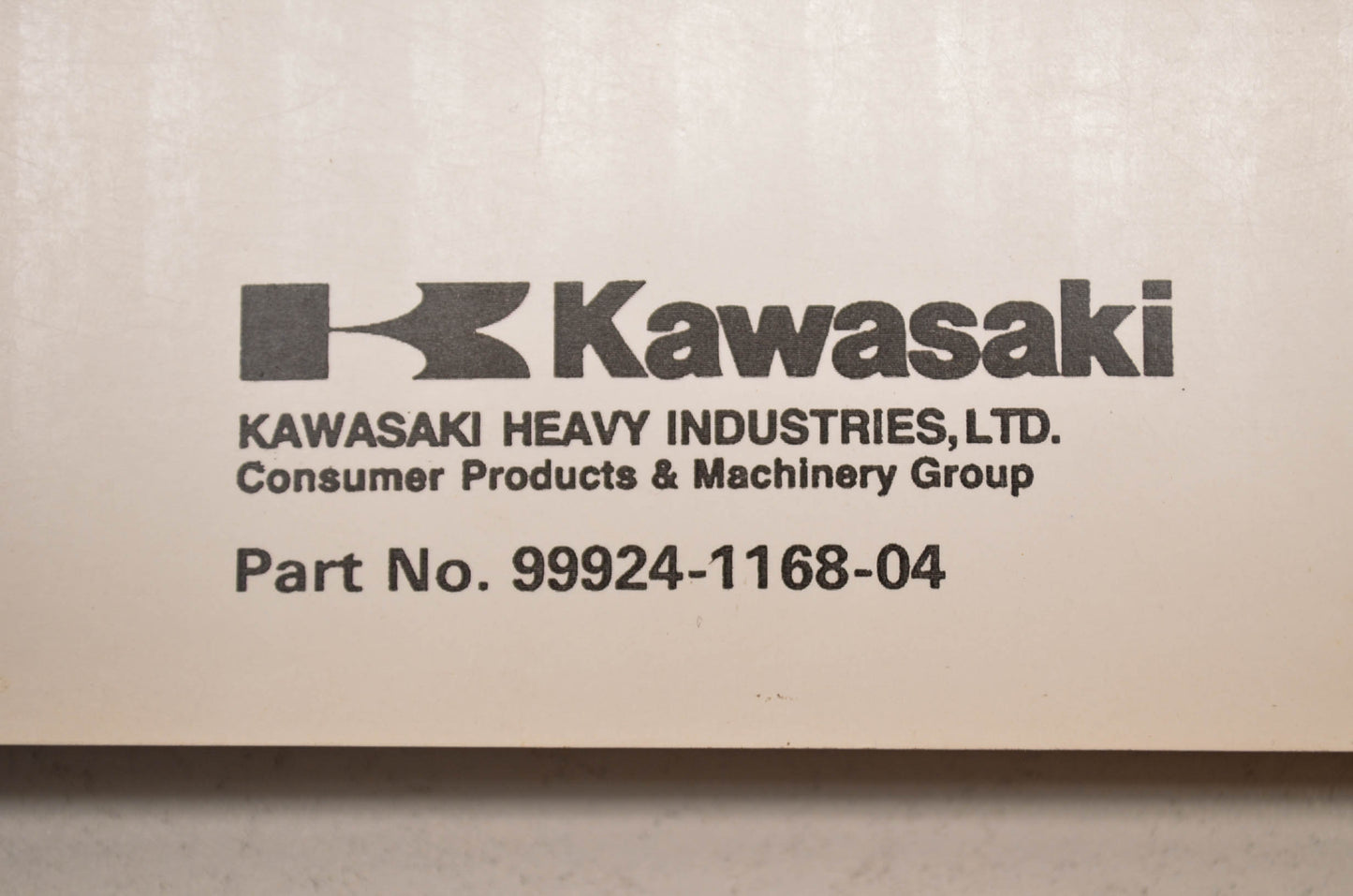 OEM Kawasaki 99924-1168-04 Service Manual KX125/250K