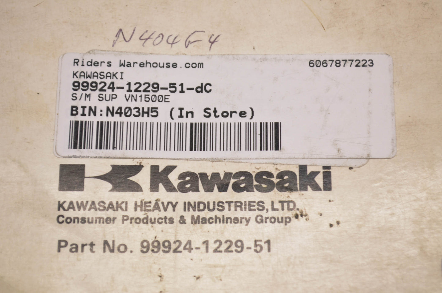 OEM Kawasaki 99924-1229-51 Service Manual Supplement VN1500E