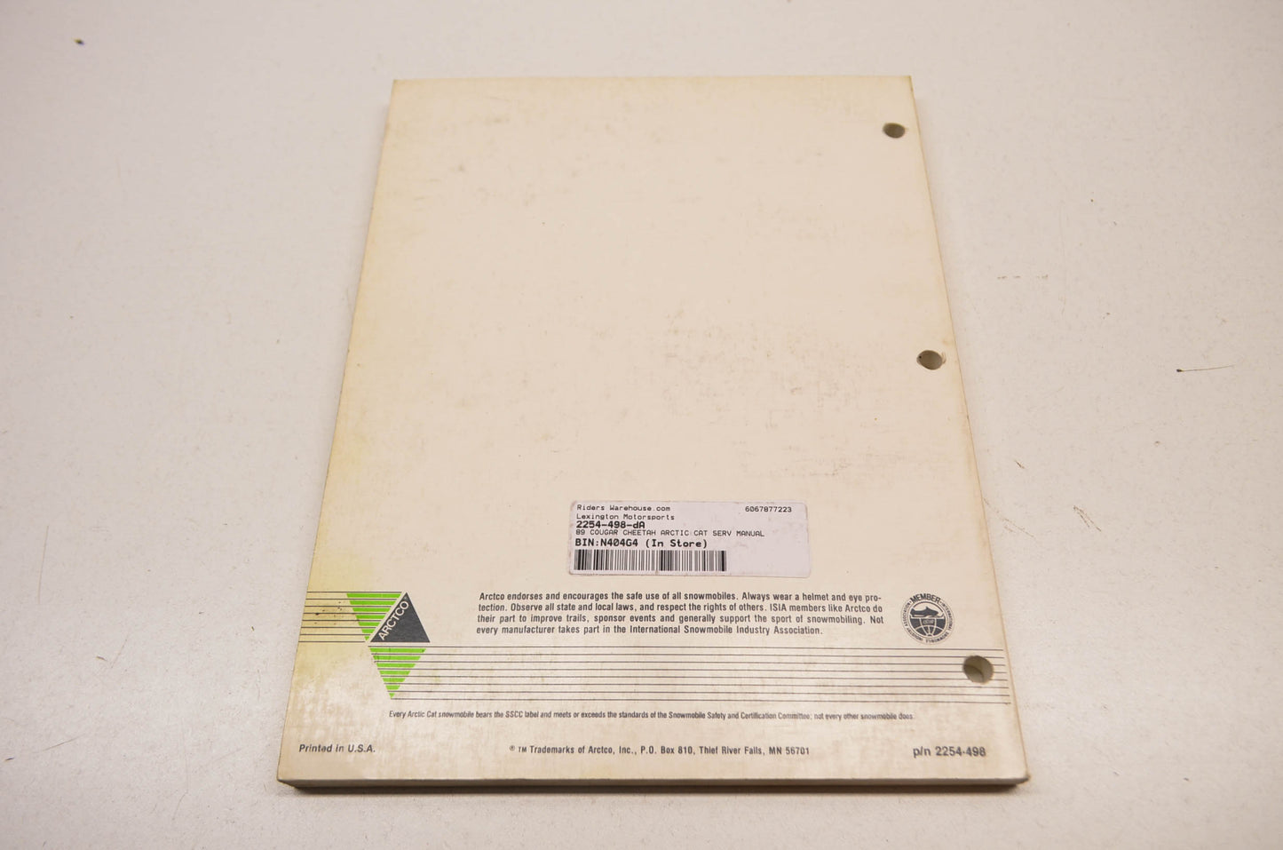 New OEM Arctic Cat 1989 Cougar Cheetah Touring Service Manual NOS