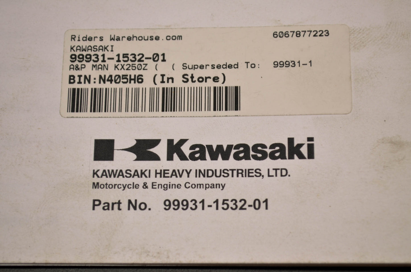 OEM Kawasaki 99931-1532-01 Assembly & Preparation Manual KX250Z NOS