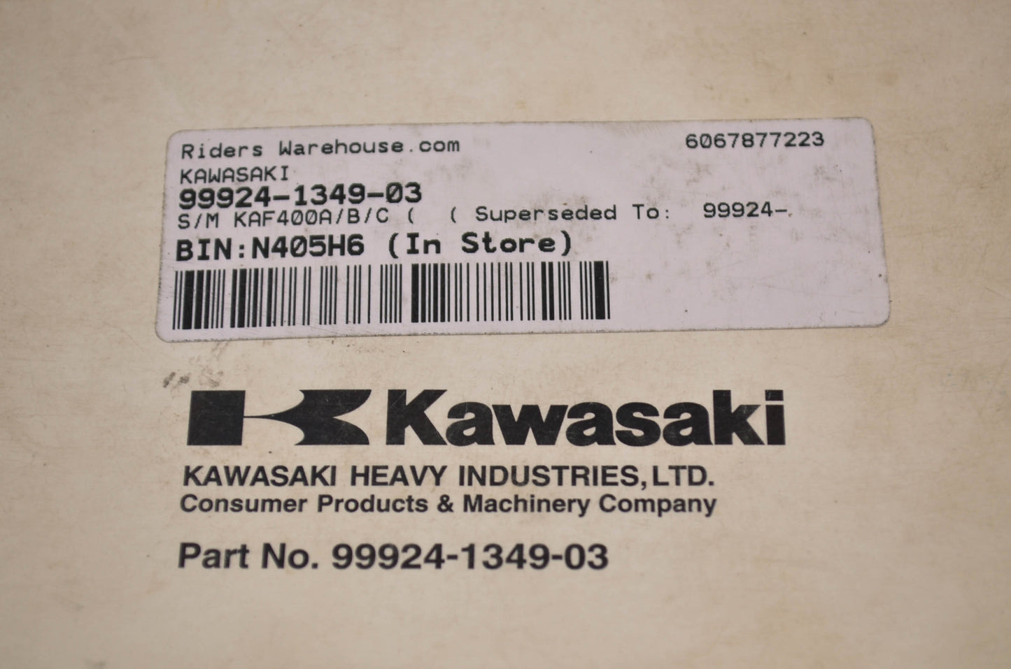 OEM Kawasaki 99924-1349-03 Service Manual KAF400A/B