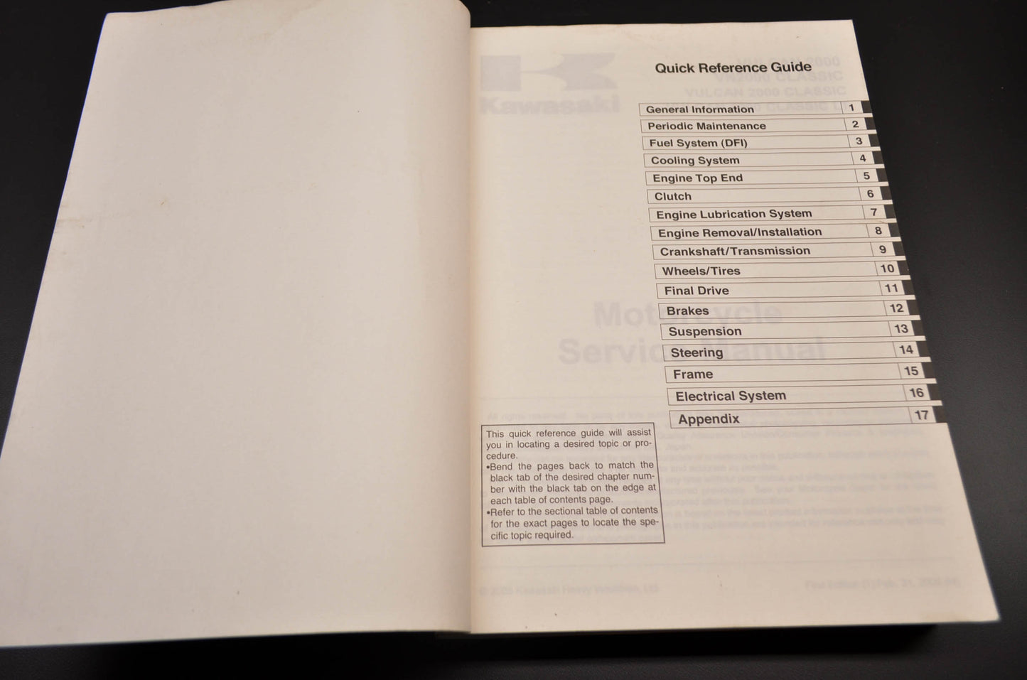 OEM Kawasaki 99924-1387-01 Service Manual VN2000J NOS