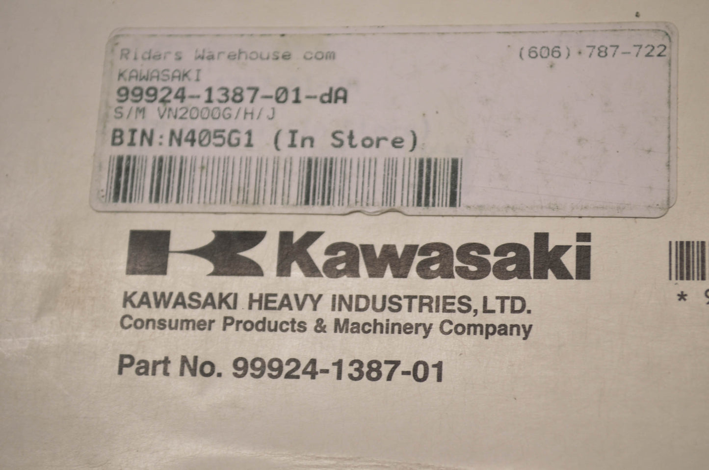 OEM Kawasaki 99924-1387-01 Service Manual VN2000J NOS
