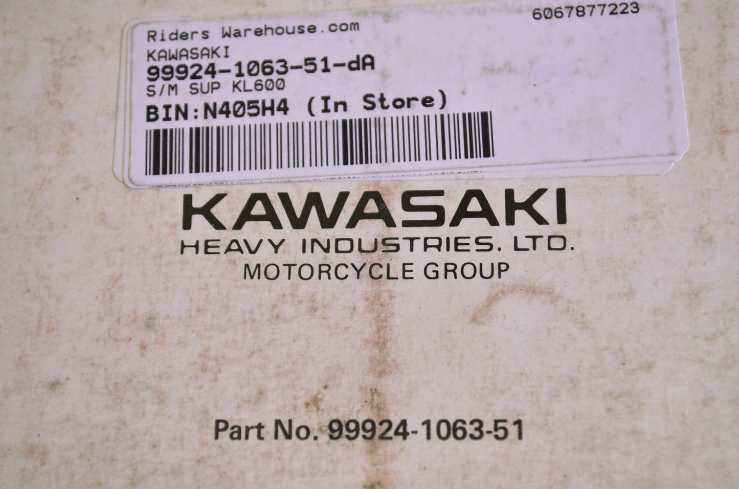 OEM Kawasaki 99924-1063-51 Service Manual Supplement KL600B