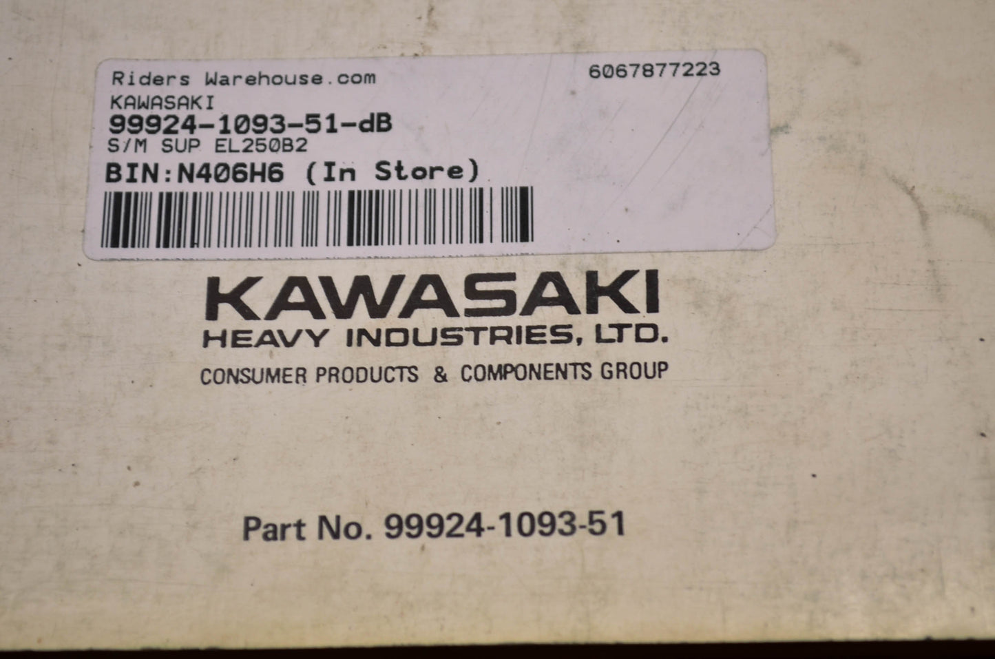 OEM Kawasaki 99924-1093-51 Service Manual Supplement EL250B/E