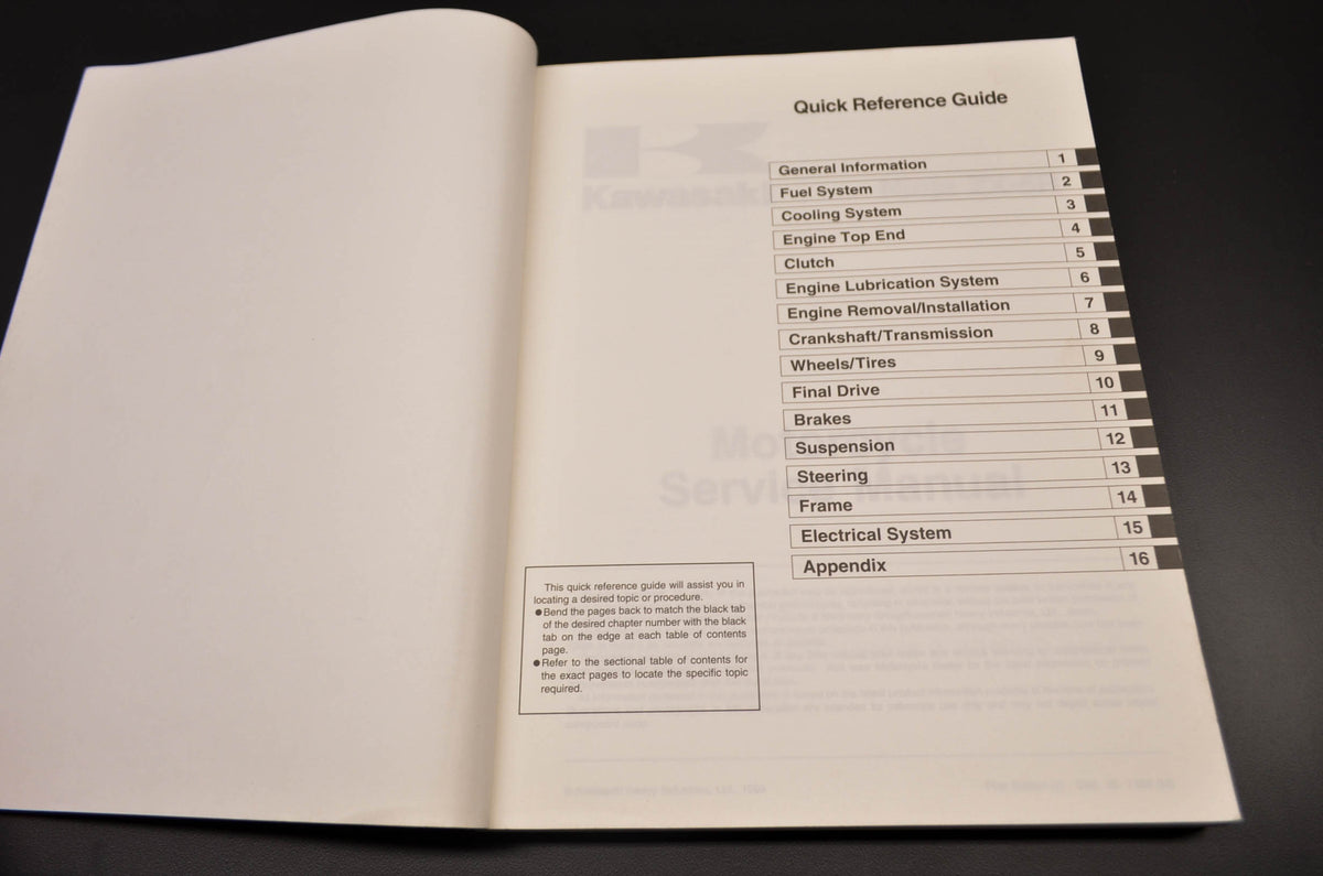 OEM Kawasaki 99924-1254-01 Service Manual ZX600J NOS