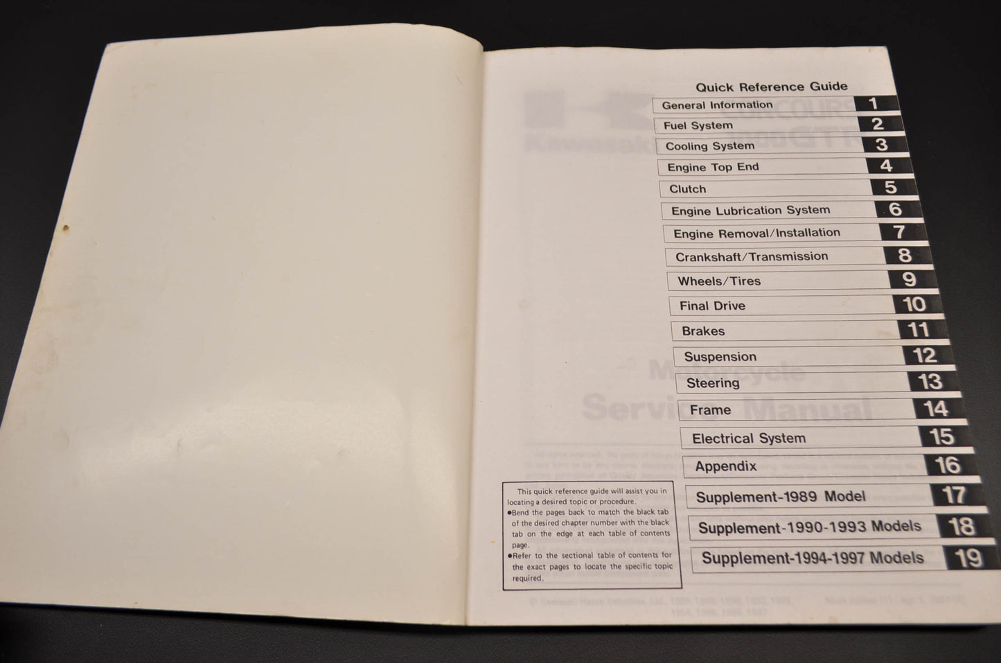 OEM Kawasaki 99924-1065-09 Service Manual ZG1000A