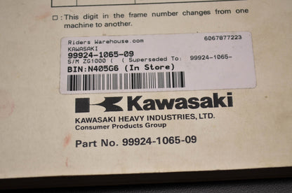 OEM Kawasaki 99924-1065-09 Service Manual ZG1000A