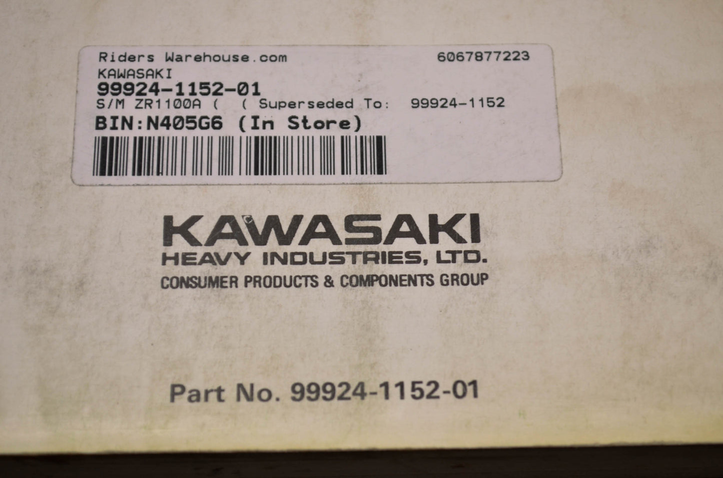 OEM Kawasaki 99924-1152-01 Service Manual ZR1100A NOS
