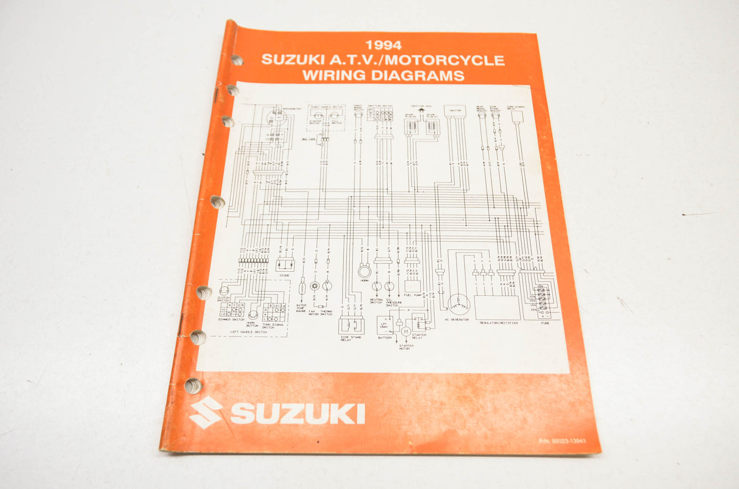 OEM Suzuki 99923-13941 1994 ATV Motorcycle Wiring Diagrams Manual
