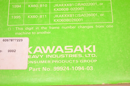 OEM Kawasaki 99924-1094-03 Service Manual KX60B