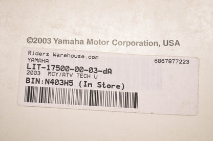 OEM Yamaha LIT-17500-00-03 Technical Update 2003 Motorcycle/ATV