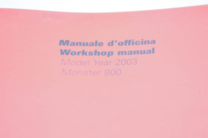 OEM Ducati 2003 Monster 800 Workshop Manual English/Italian