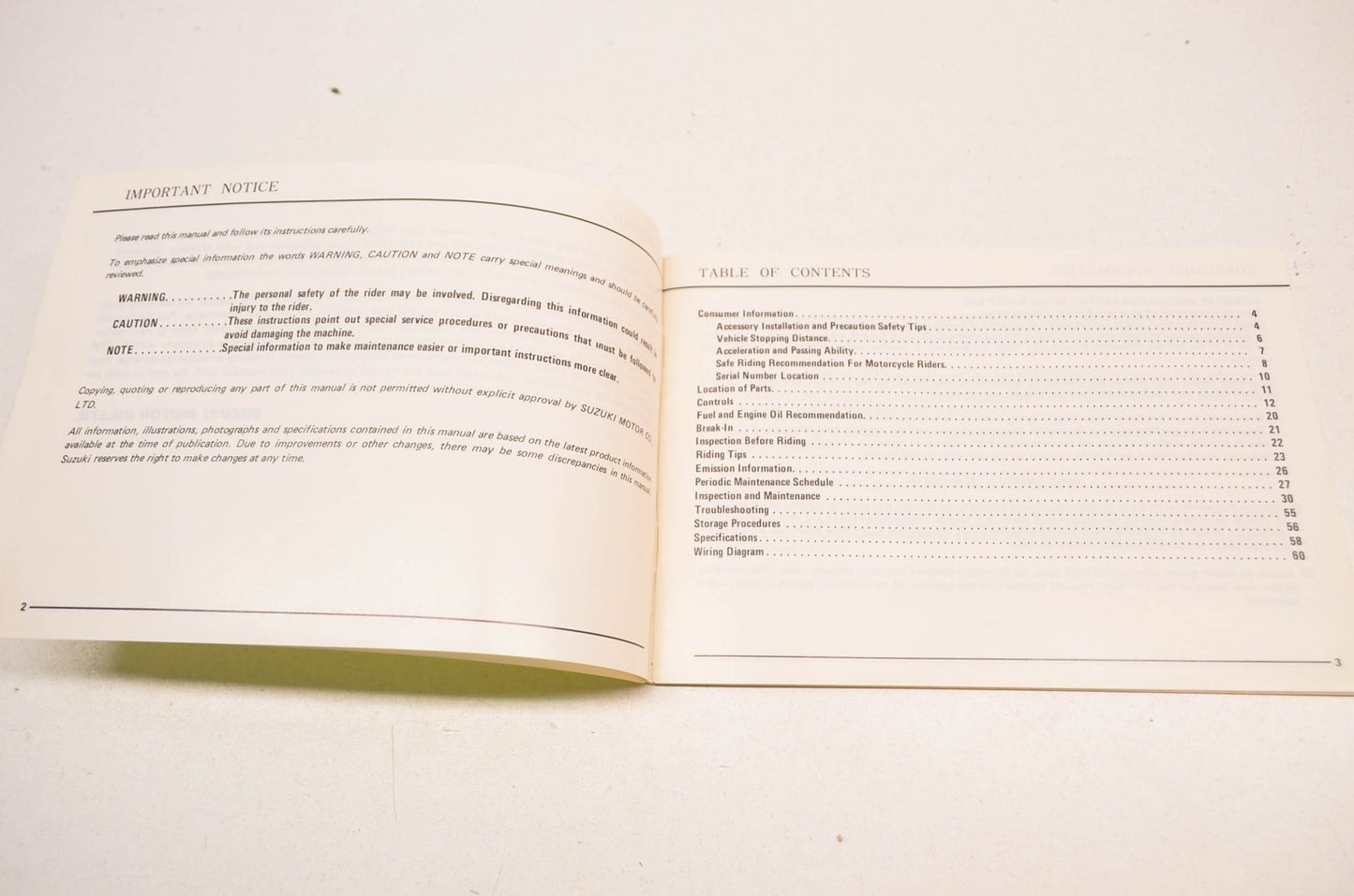 OEM Suzuki 99011-11431-03A GS250T Owner's Manual NOS