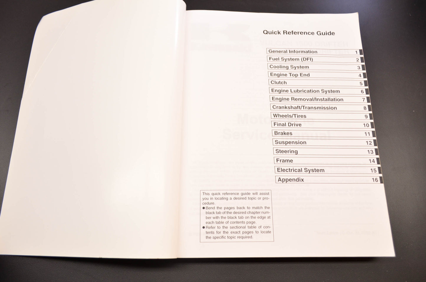 OEM Kawasaki 99924-1268-03 Service Manual VN1500-R NOS