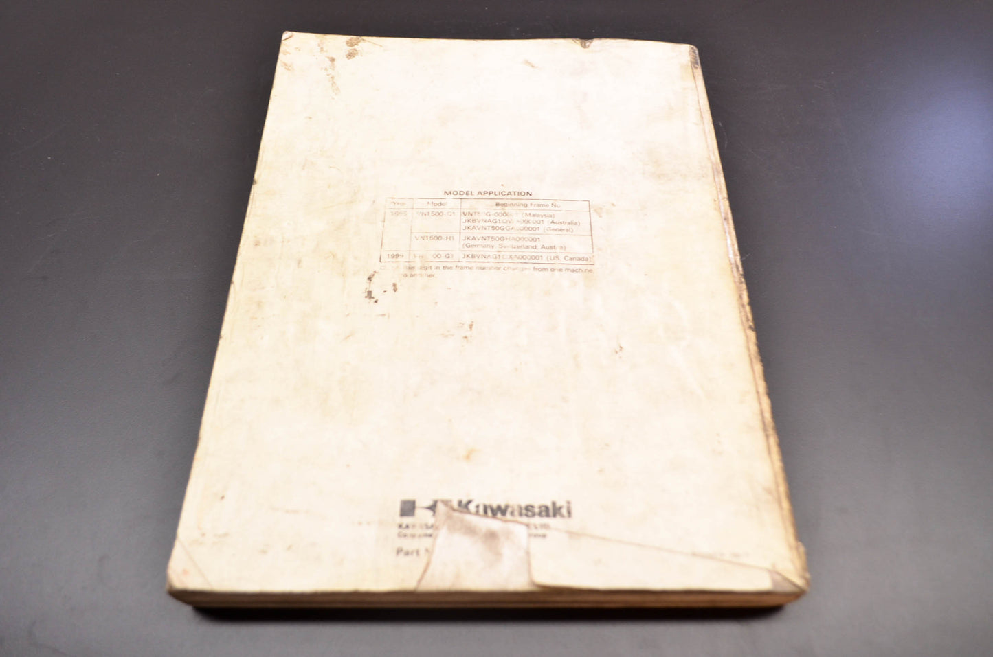 OEM Kawasaki 99924-1241-01 Service Manual VN1500G