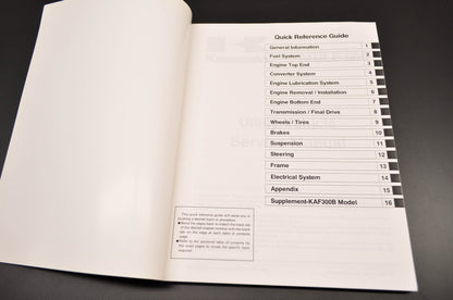 OEM Kawasaki 99924-1146-02 Service Manual KAF300A/B/C/D NOS