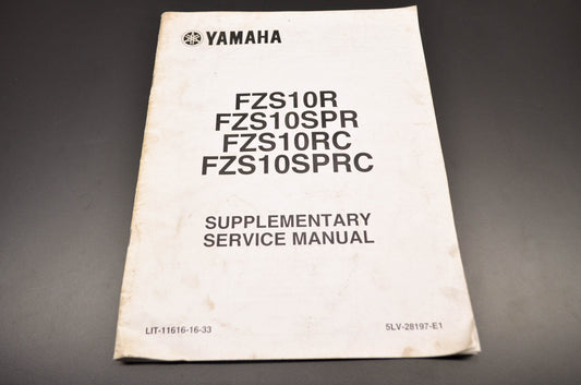 OEM Yamaha LIT-11616-16-33 FZS10R/SPR - S Service Manual Supplement