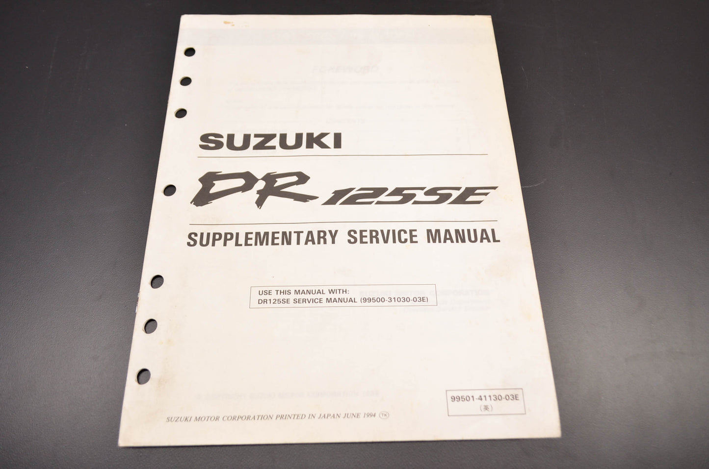 OEM Suzuki 99501-41130-03E DR125SE Service Manual