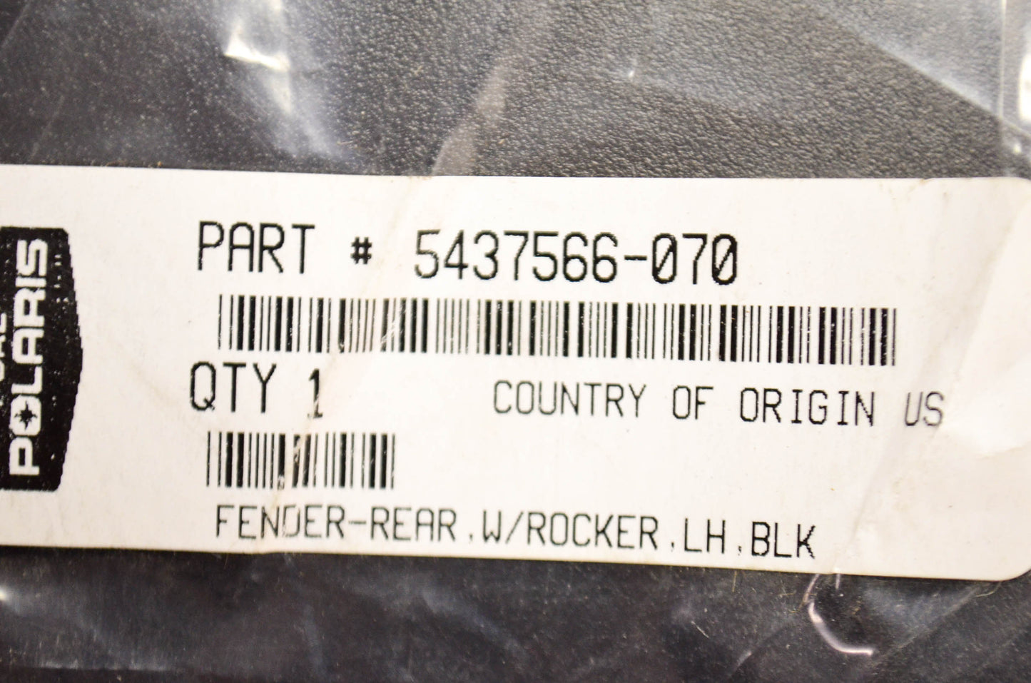 New OEM Polaris Left Rear Fender w/ Rocker NOS