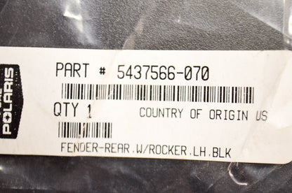 New OEM Polaris Left Rear Fender w/ Rocker NOS