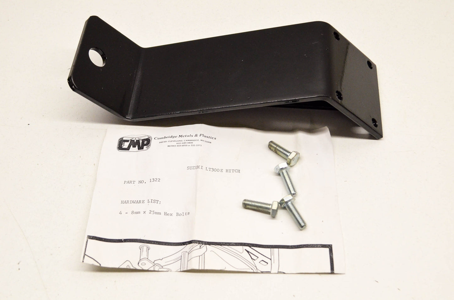 Cambridge Metals & Plastics 1322 Hitch Suzuki LT300E. NOS