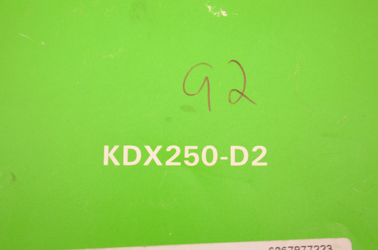 OEM Kawasaki 99920-1591-01 Owner's Manual KDX250D2