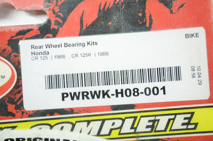 New Pivot Works Rear Wheel Bearing Kit Honda CR 125 89, CR 125R 89. NOS