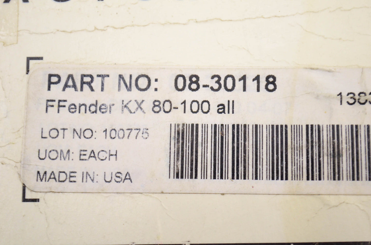 Fender Decal Kit Kawasaki KX80 KX100 All. NOS
