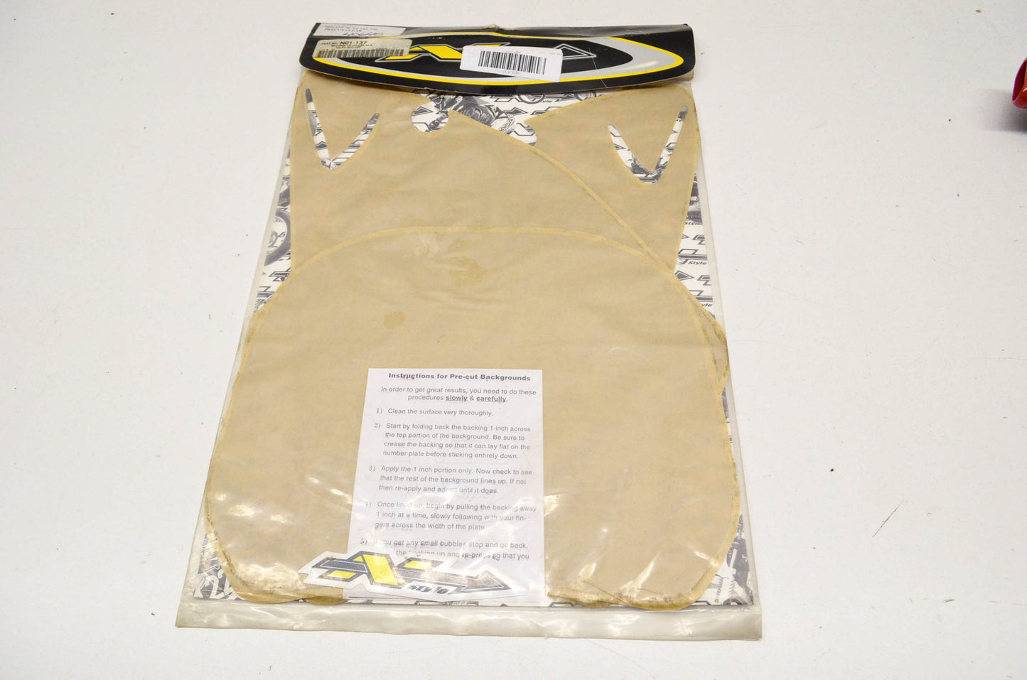N-Style N01-137, 542650 Pre Cut Clear Backgrounds Yamaha YZ125 YZ250 00. NOS