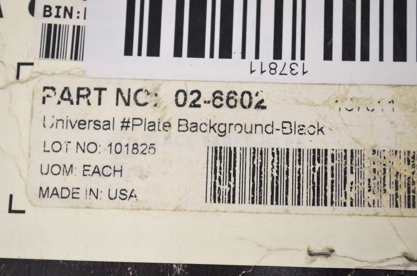 New Factory Effex Black Background Plate NOS