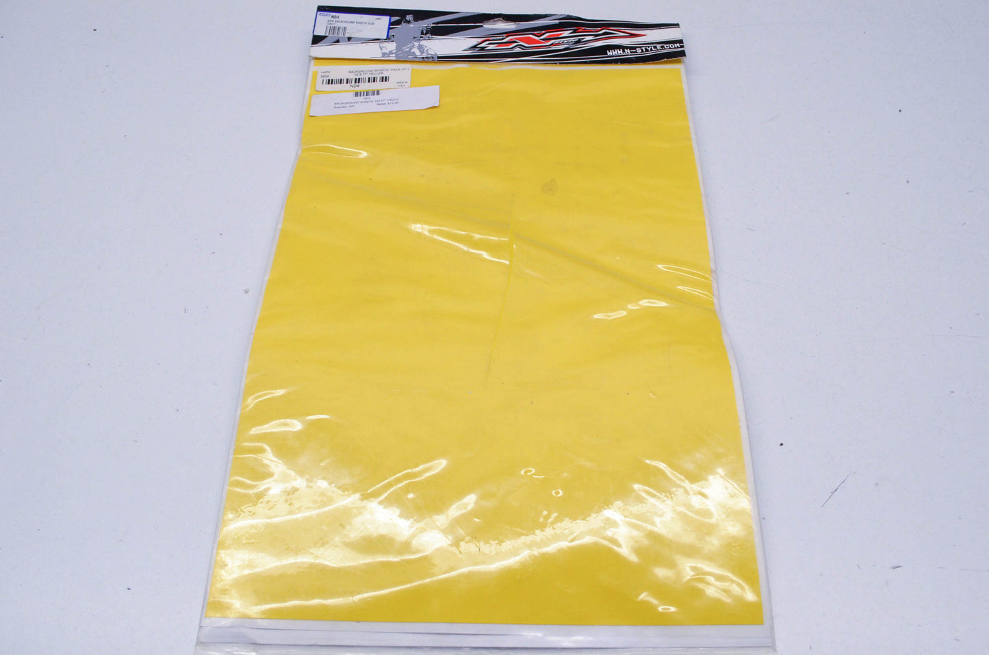 New N-Style Yellow Background Plate 12'x17' NOS