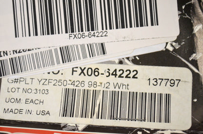 Factory Effex FX06-64222 Pre Cut White Backgrounds YamahaYZF250-426 98-02. NOS