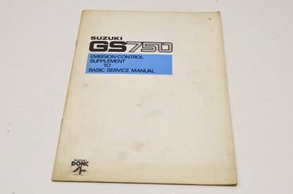 OEM Suzuki Emission Control Supplement To Basic Service Manual GS75