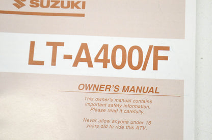 OEM Suzuki 99011-38F50-03A Owner's Manual LT-A400/FK2 NOS