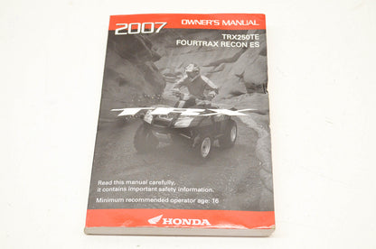 OEM Honda Owner's Manual TRX250TE Fourtrax Recon ES TRX250TE/ Fourtrax Recon ES