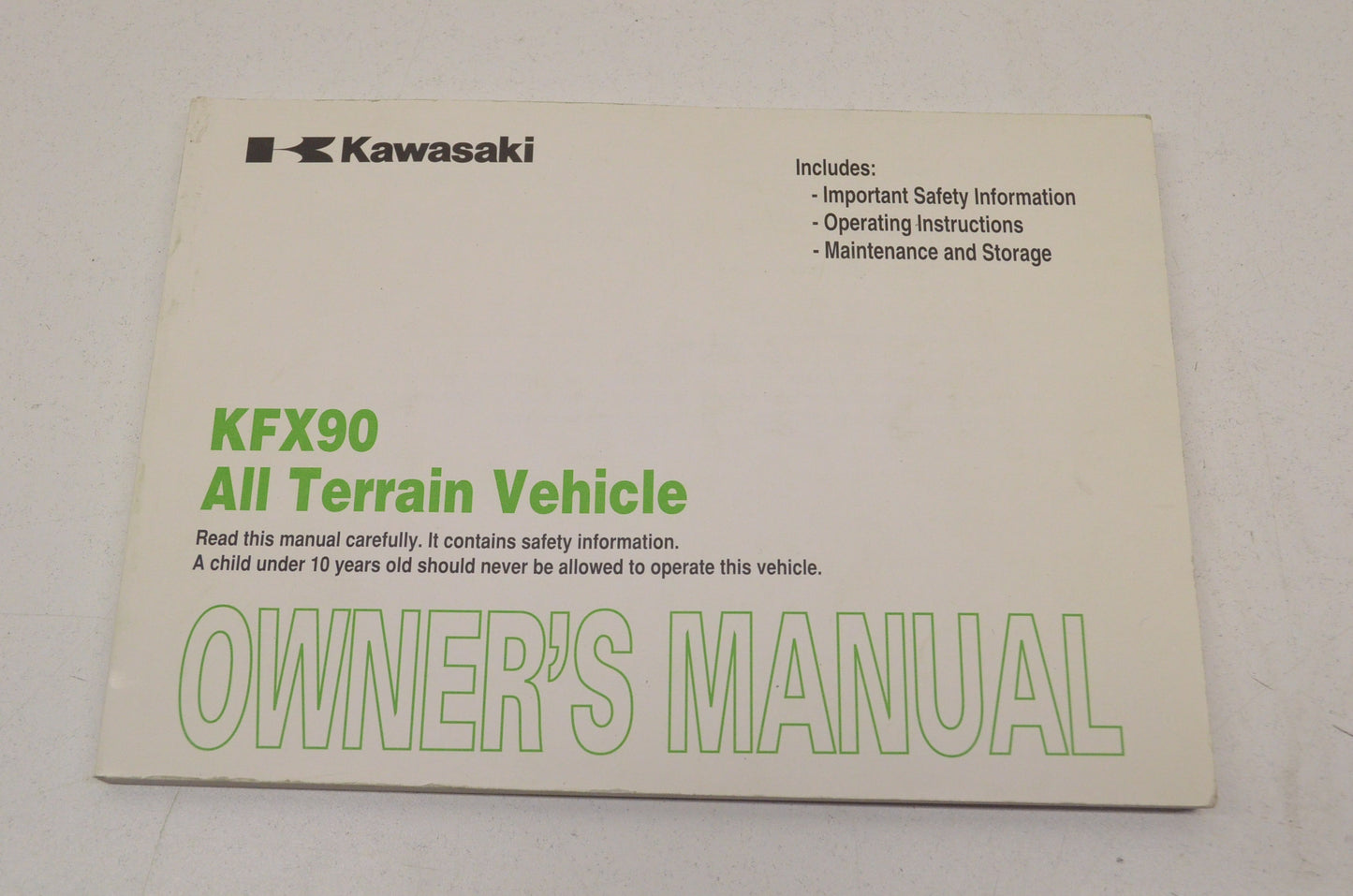 OEM Kawasaki 99987-1538 Owner's Manual KSF90A9