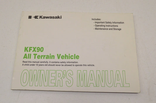OEM Kawasaki 99987-1538 Owner's Manual KSF90A9