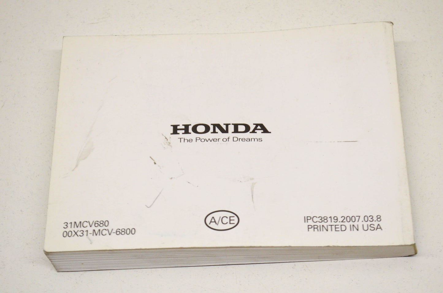 OEM Honda Owner's Manual 08 VTX 08 VTX1800T/N. NOS