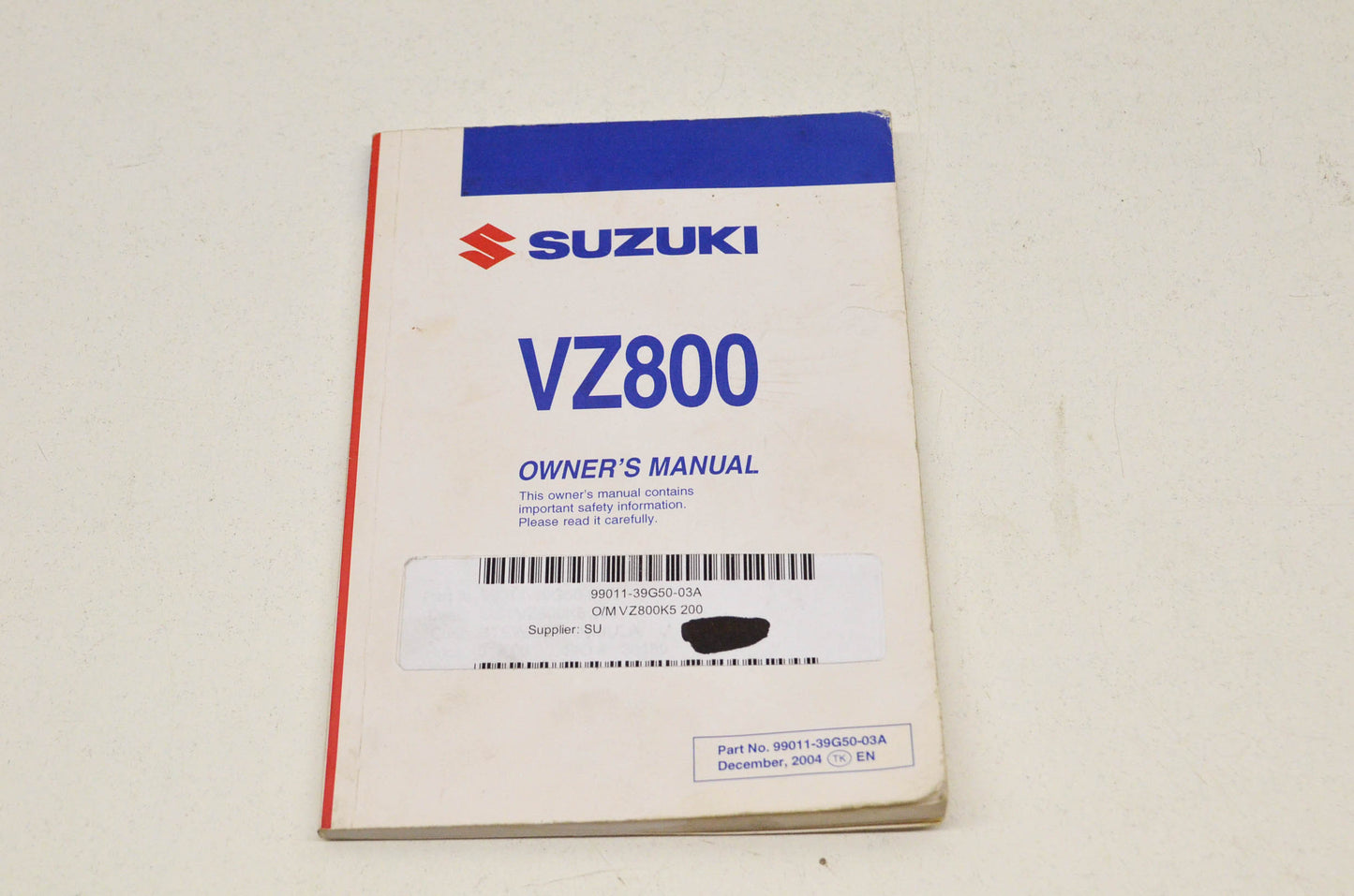 OEM Suzuki 99011-39G50-03A Owner's Manual VZ800K5 200