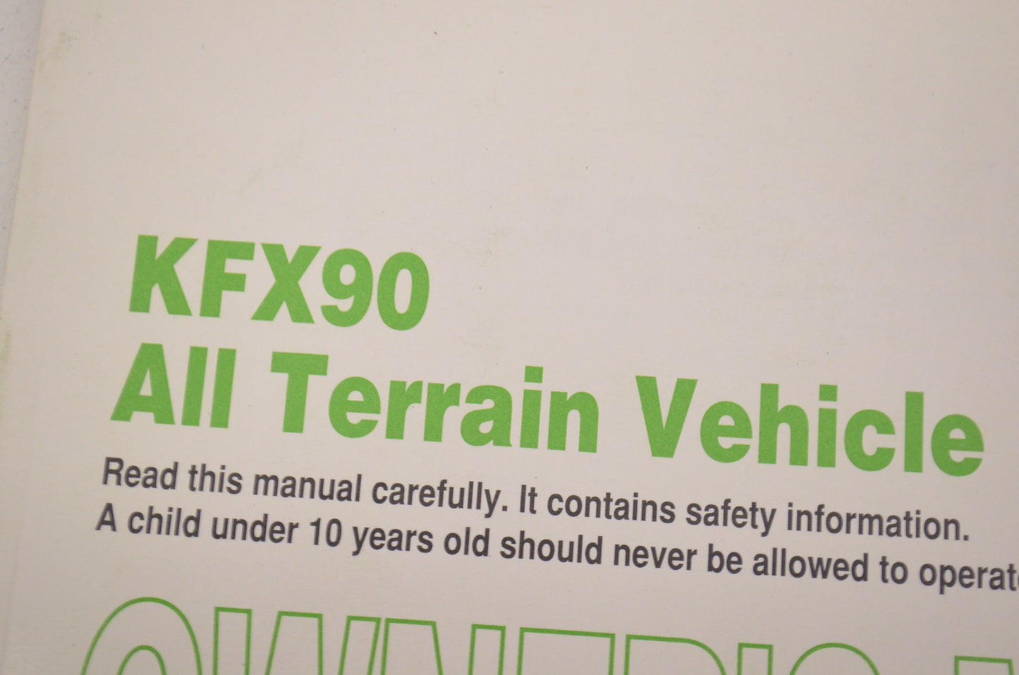 OEM Kawasaki 99987-1538 Owner's Manual KSF90A9