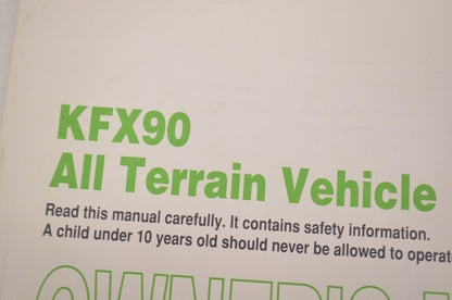OEM Kawasaki 99987-1538 Owner's Manual KSF90A9